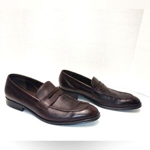 Express men's shoes leather upper slip-on brown Size: 11